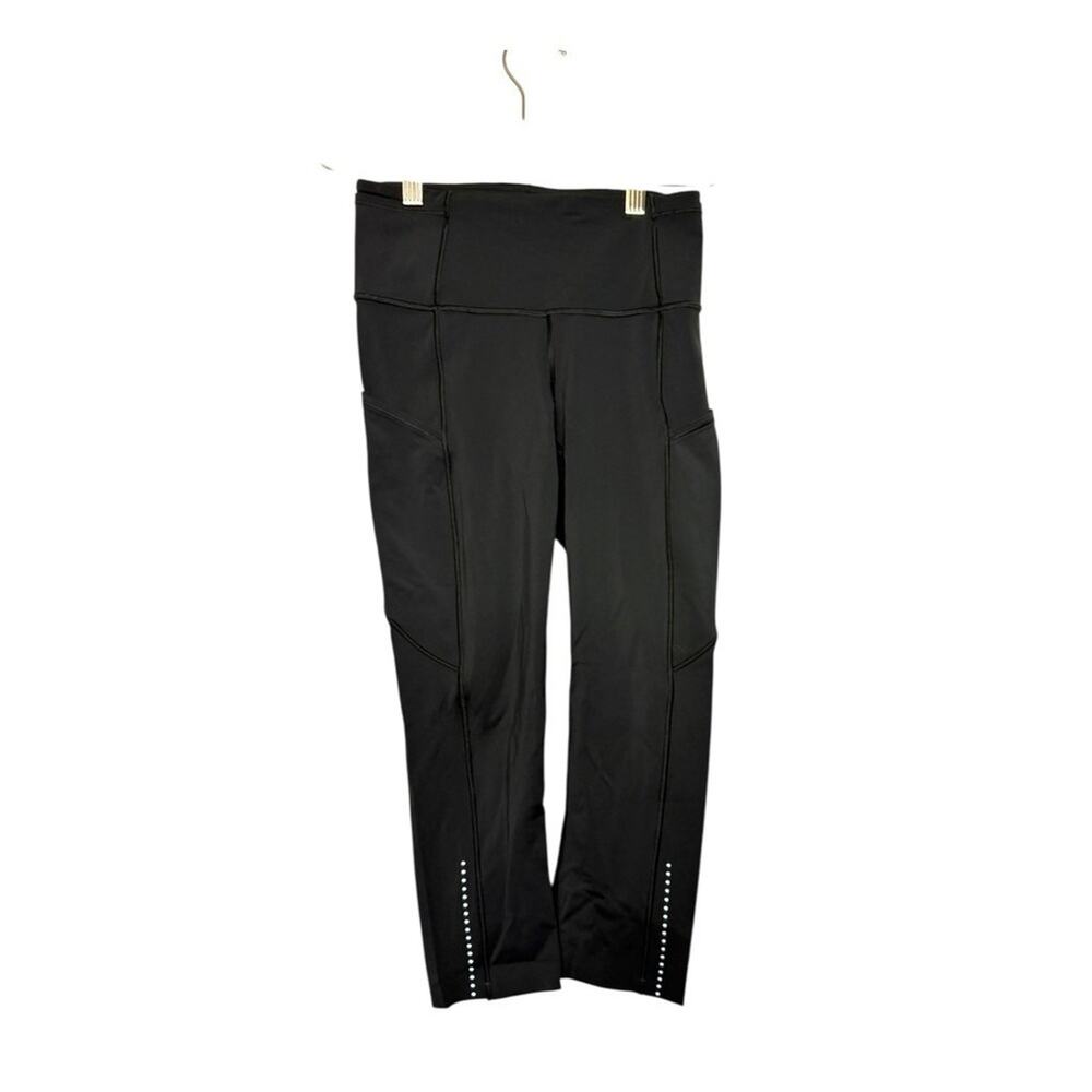 Lululemon Fast & Free High Rise Crop Legging Olive Green Women‎ 4 Reflective Gym